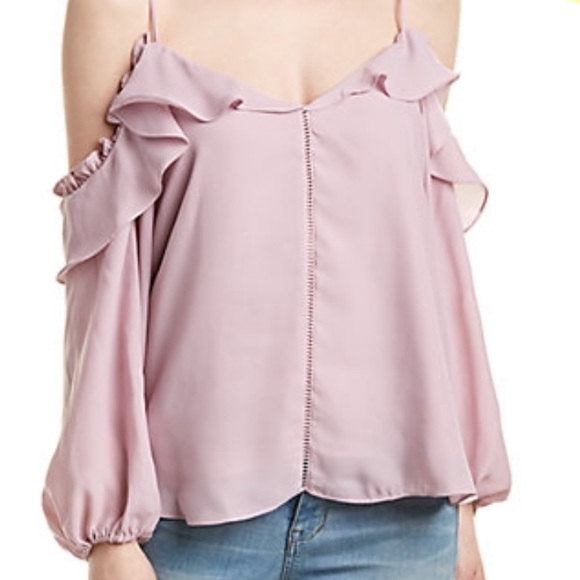 Parker Women's Pink Ruffled Cold-shoulder Top - Picture 2 of 7
